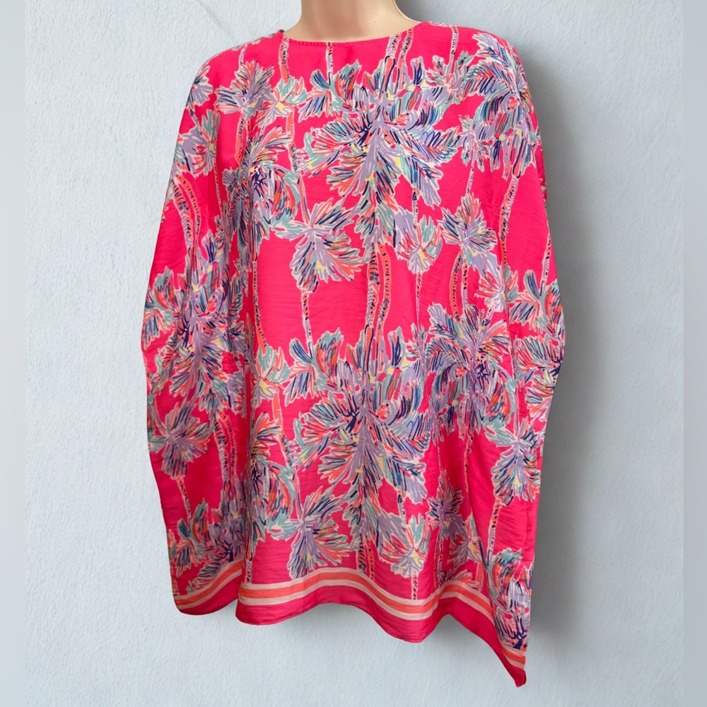 Lilly Pulitzer Pink Palm Print GIRLS kaftan– Size L (10-12)